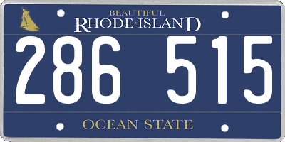 RI license plate 286515