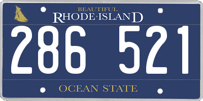 RI license plate 286521