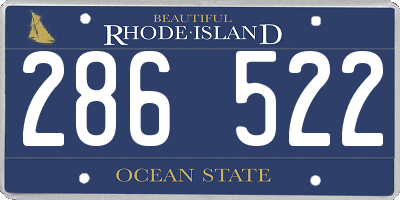 RI license plate 286522