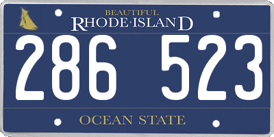 RI license plate 286523
