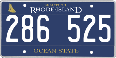RI license plate 286525