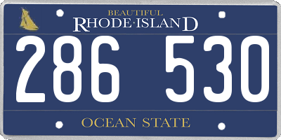 RI license plate 286530