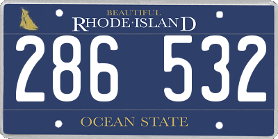 RI license plate 286532