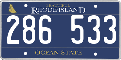 RI license plate 286533