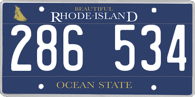 RI license plate 286534
