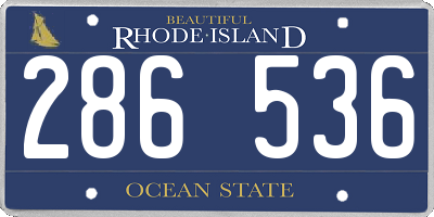 RI license plate 286536