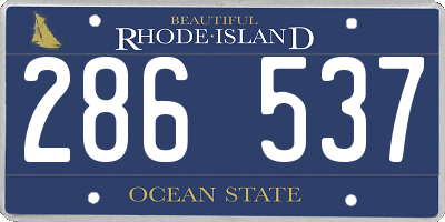 RI license plate 286537