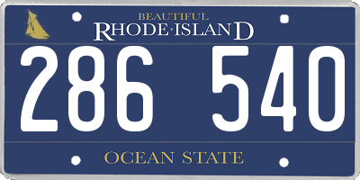 RI license plate 286540