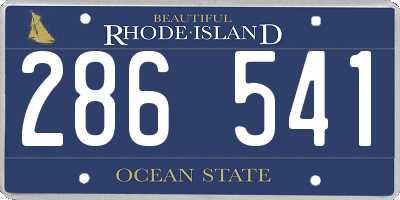 RI license plate 286541