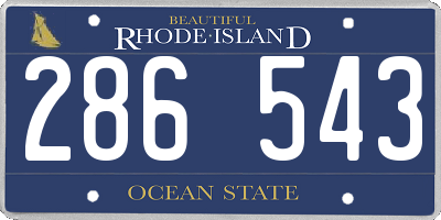 RI license plate 286543