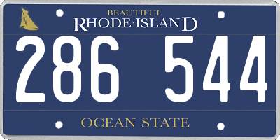 RI license plate 286544