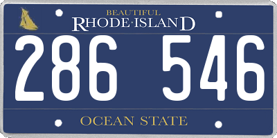 RI license plate 286546