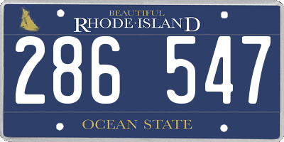 RI license plate 286547