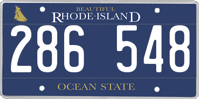 RI license plate 286548