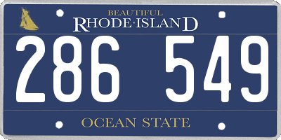 RI license plate 286549