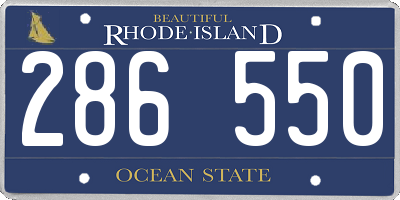 RI license plate 286550