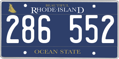 RI license plate 286552
