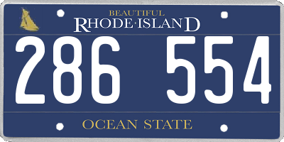 RI license plate 286554