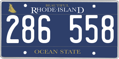 RI license plate 286558