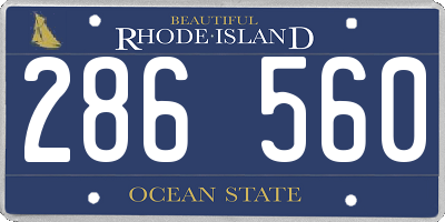 RI license plate 286560