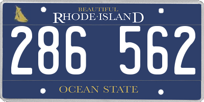 RI license plate 286562