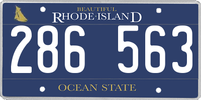 RI license plate 286563