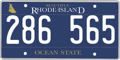 RI license plate 286565