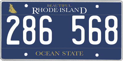 RI license plate 286568