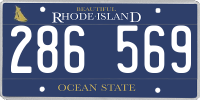 RI license plate 286569