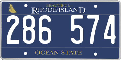 RI license plate 286574