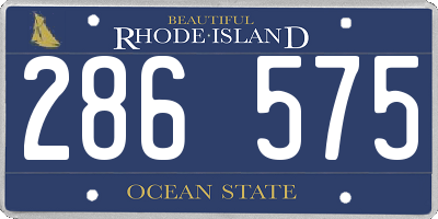 RI license plate 286575