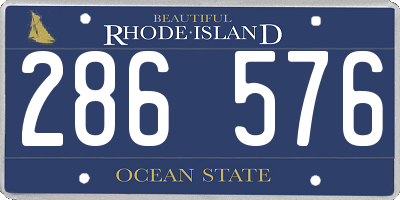 RI license plate 286576