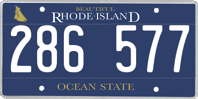 RI license plate 286577
