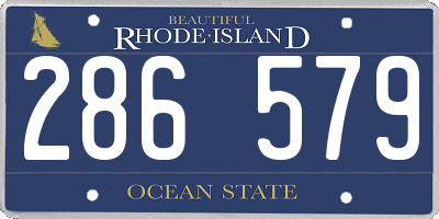 RI license plate 286579
