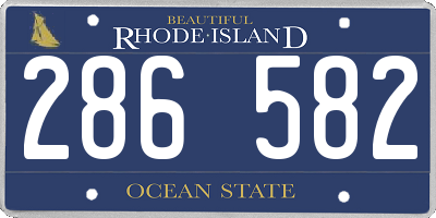 RI license plate 286582