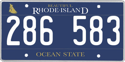 RI license plate 286583