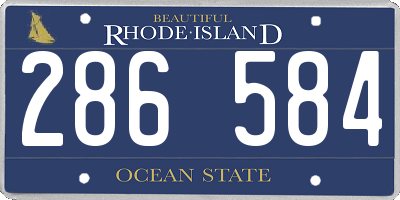 RI license plate 286584