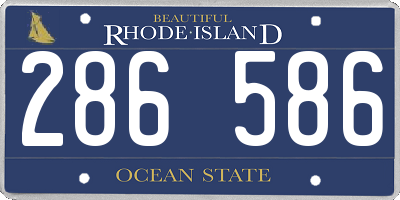 RI license plate 286586