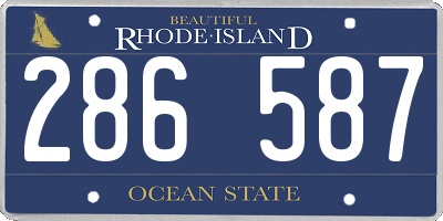 RI license plate 286587