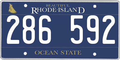 RI license plate 286592