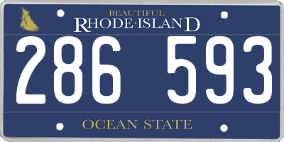 RI license plate 286593