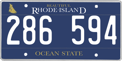 RI license plate 286594