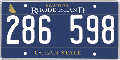 RI license plate 286598