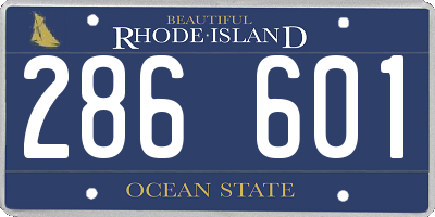 RI license plate 286601