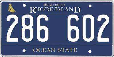 RI license plate 286602