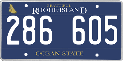 RI license plate 286605