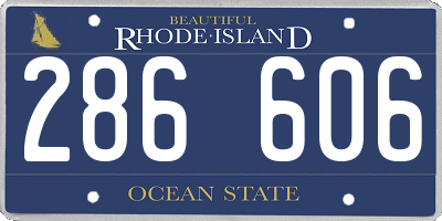 RI license plate 286606