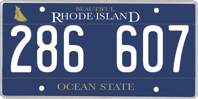 RI license plate 286607