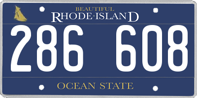 RI license plate 286608