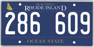 RI license plate 286609